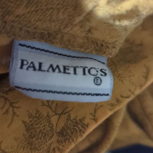 Vintage 90s Palmetto's mustard yellow leaf print‎ turtle neck - Picture 2 of 5